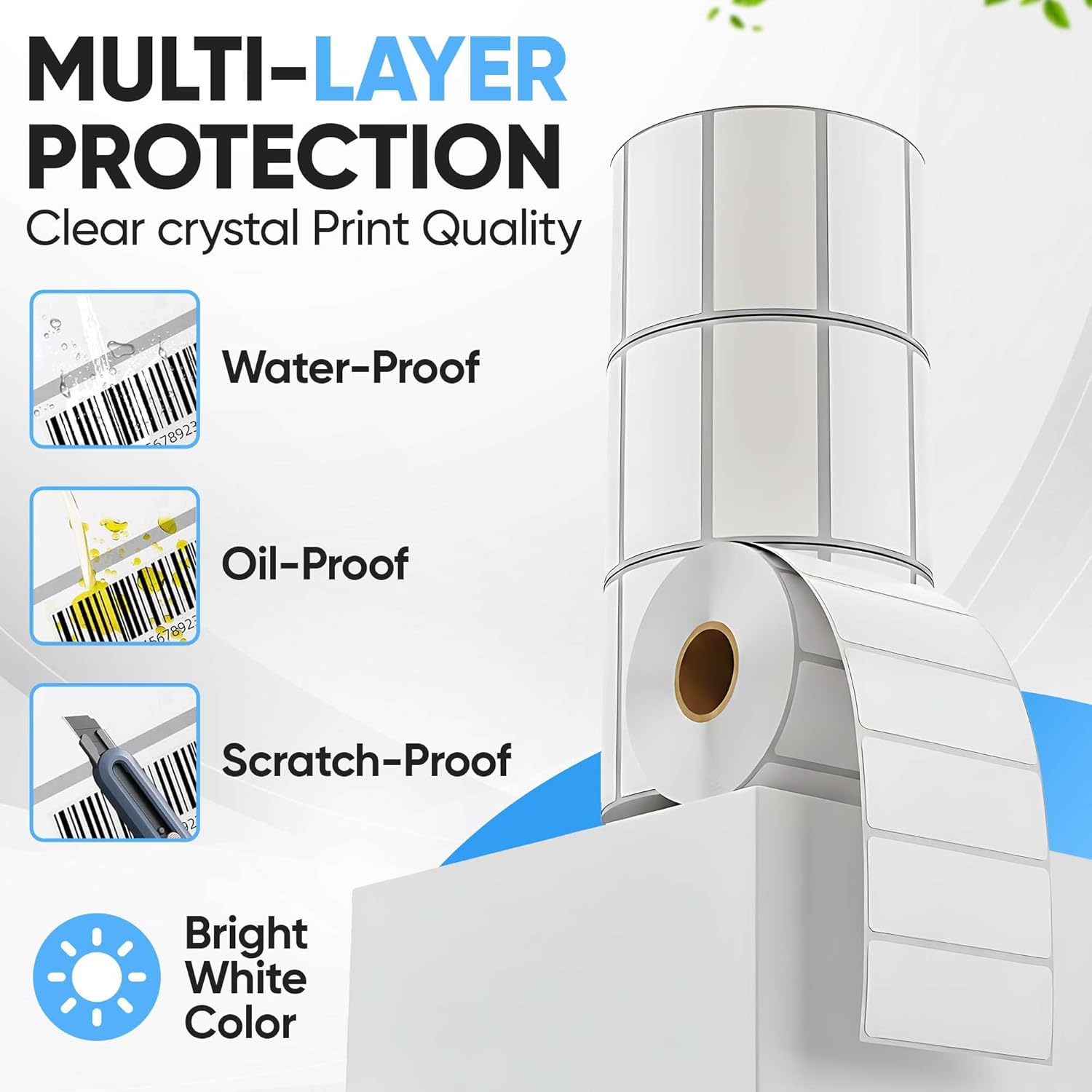 2.25" x 1.25" Direct Thermal Labels for Barcodes, Perforated UPC Barcode, Compatible with Rollo, Zebra, Munbyn, Nelko Thermal Label Printers 10 Rolls/10000 Labels - Image 4