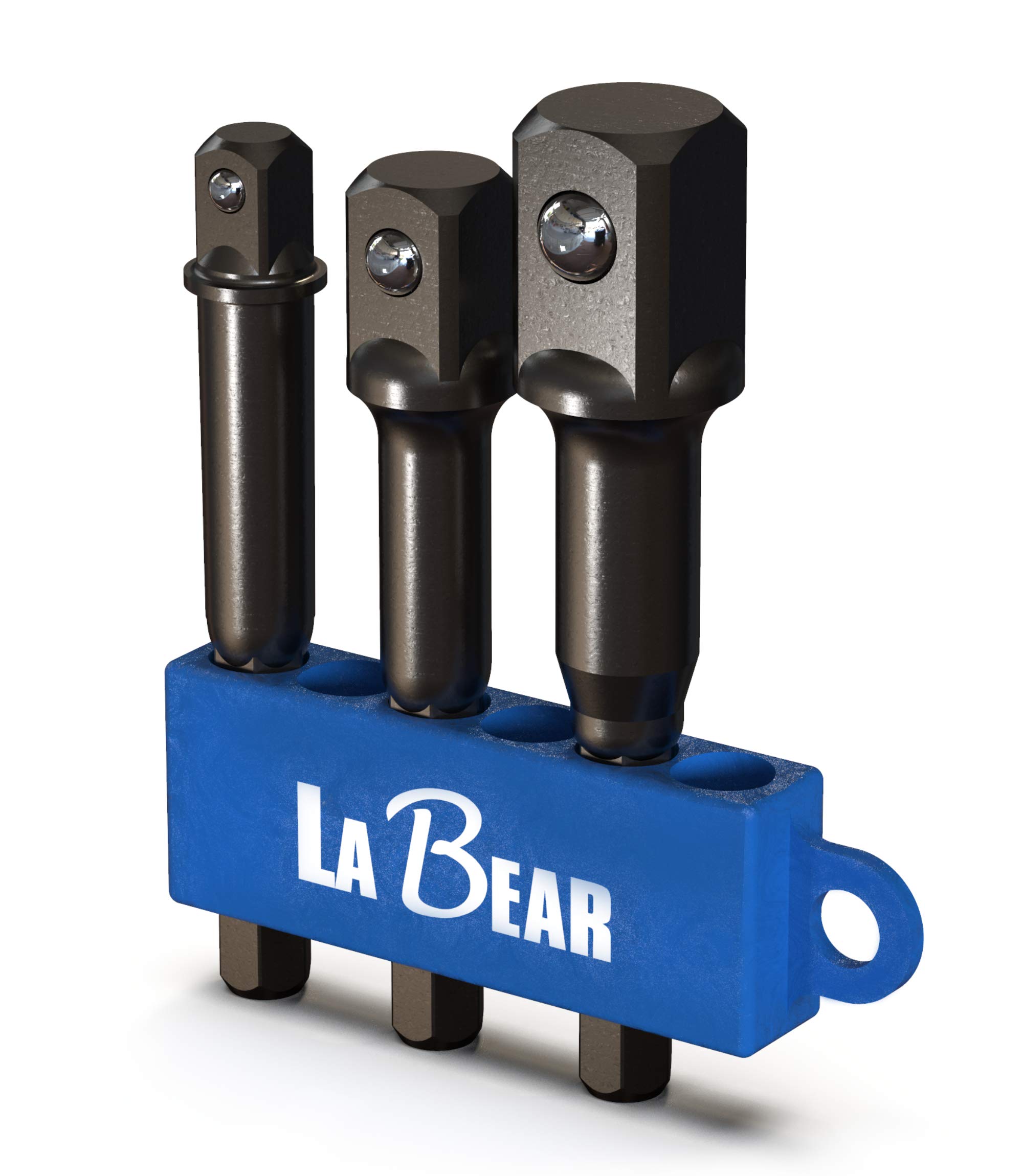 LABEAR impact Grade Socket Adapter Set, Extension Bit With Holder | 3-Piece 1/4", 3/8", and 1/2" Drive, Adapt Your Power Drill To High Torque Impact Wrench