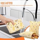 2 Pieces Beeswax Bread Bags 43cm×33cm, Reusable Bread Bags for Keeping Fresh with L Zipper and Handle, Bread Freshener Bags, Beeswax Bags - 6