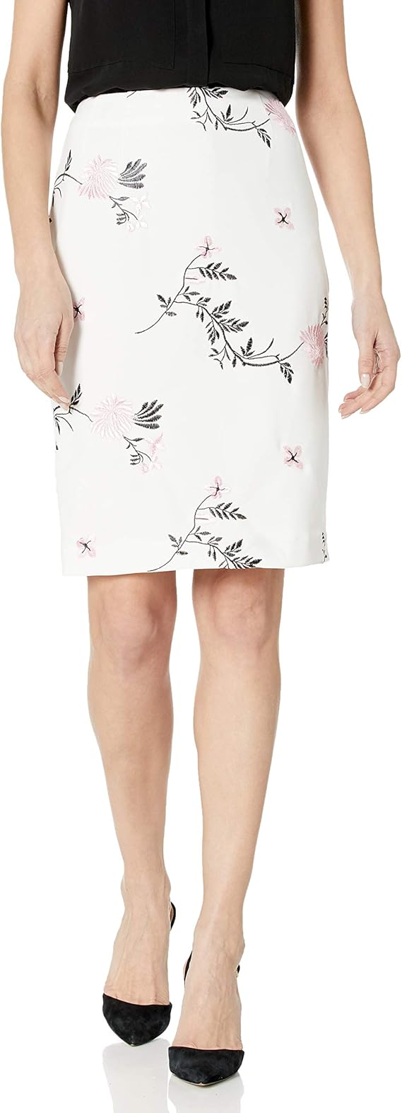 kasper crepe pencil midi skirt