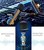 Vista 6 de Paquete de 2 micrófonos Lavalier USB C inalámbrico Lav Mic para teléfono Android Cancelación de ruido Mini micrófono de solapa tipo C para iPhone