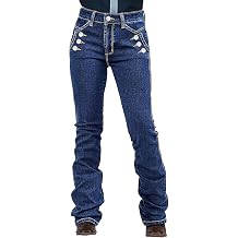 Flamingals Bootcut Mid Waist Dual Wash Button Decor Butt Jeans for Women