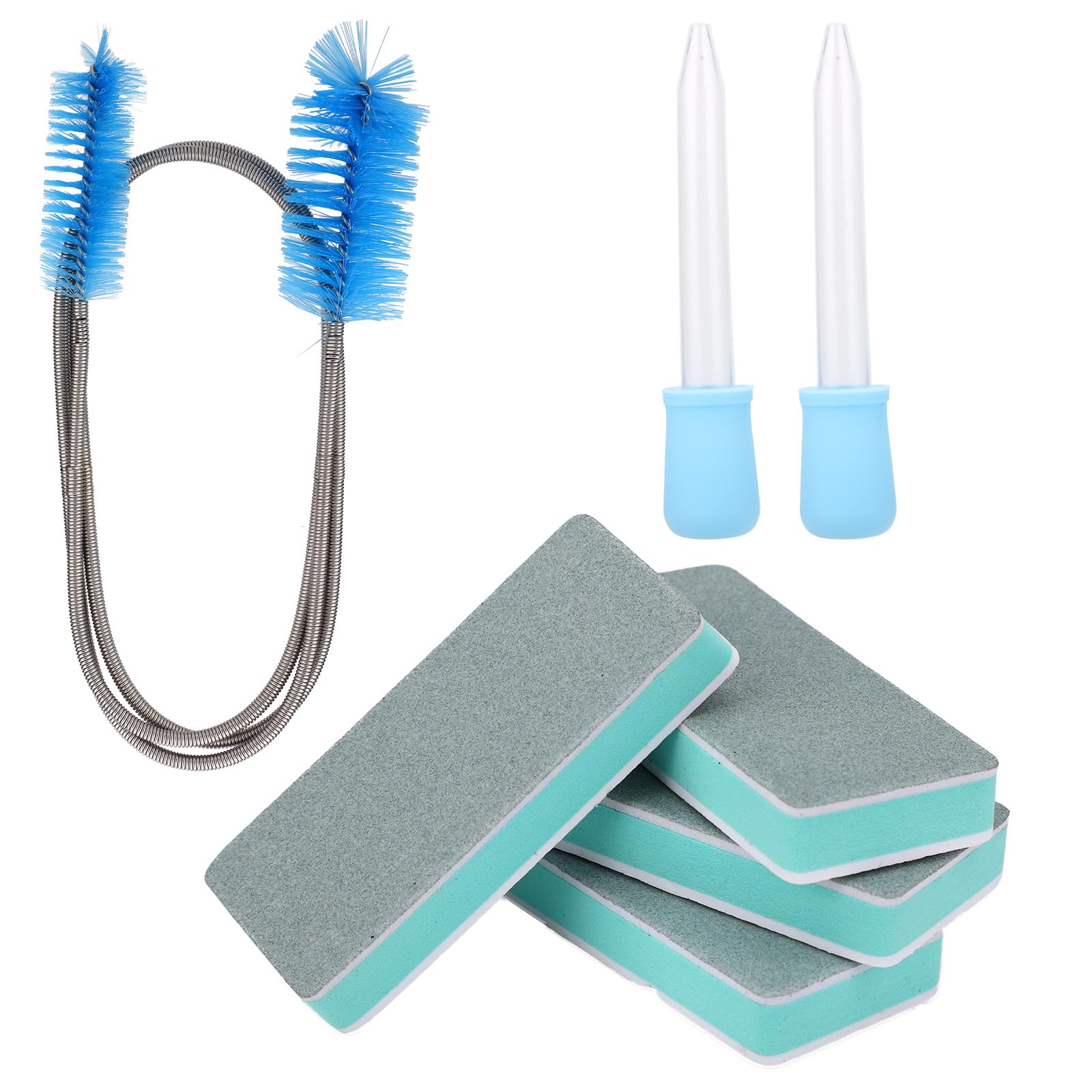 Sinbana Aquarium Cleaning Tools Kit, Includes 4 Sponge Scrubbers 2 Suction Cleaner Brushes & Water Pump Brush for Fish Tank Cleaning & Maintenance