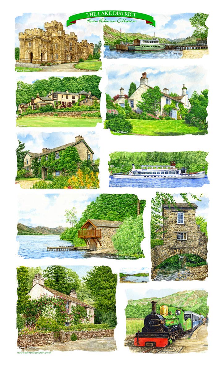 Kevin Robinson Collection Lake District Multi Image Tea Towel