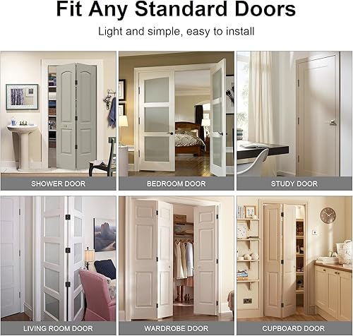 Vista 96 de Bisagras de puerta color negro mate, paquete de 108 bisagras negras para puerta de 3.5 pulgadas, bisagra de puerta interior redondeada con esquinas