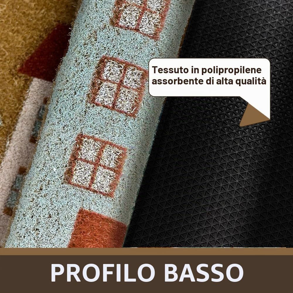 Qingbei Rina Zerbino per Porta Esterna, 60x90cm Zerbino per Porta d'Ingresso in Fibra di Cocco Resistente Esterno con Retro Antiscivolo, Grandi Zerbini per Porta Esterna - Home Sweet Home