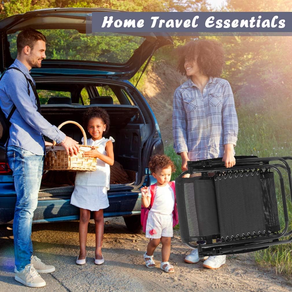 FDW Patio Two Black Chairs