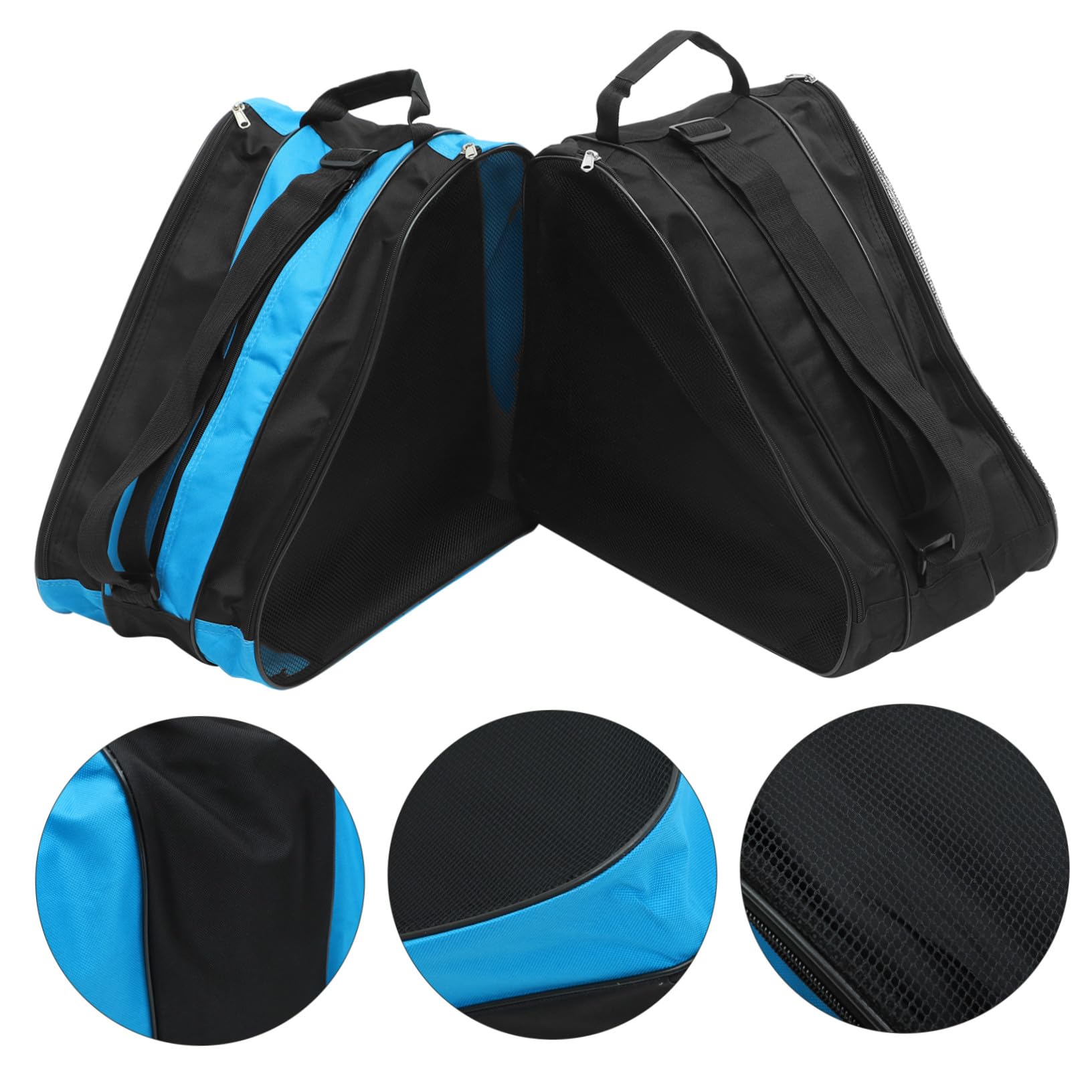 ibasenice Set 2 Pezzi Borsa Porta Pattini Rotelle e Ghiaccio Oxford Design a Strati, Black, Pratica per Trasporto e Uso Outdoor