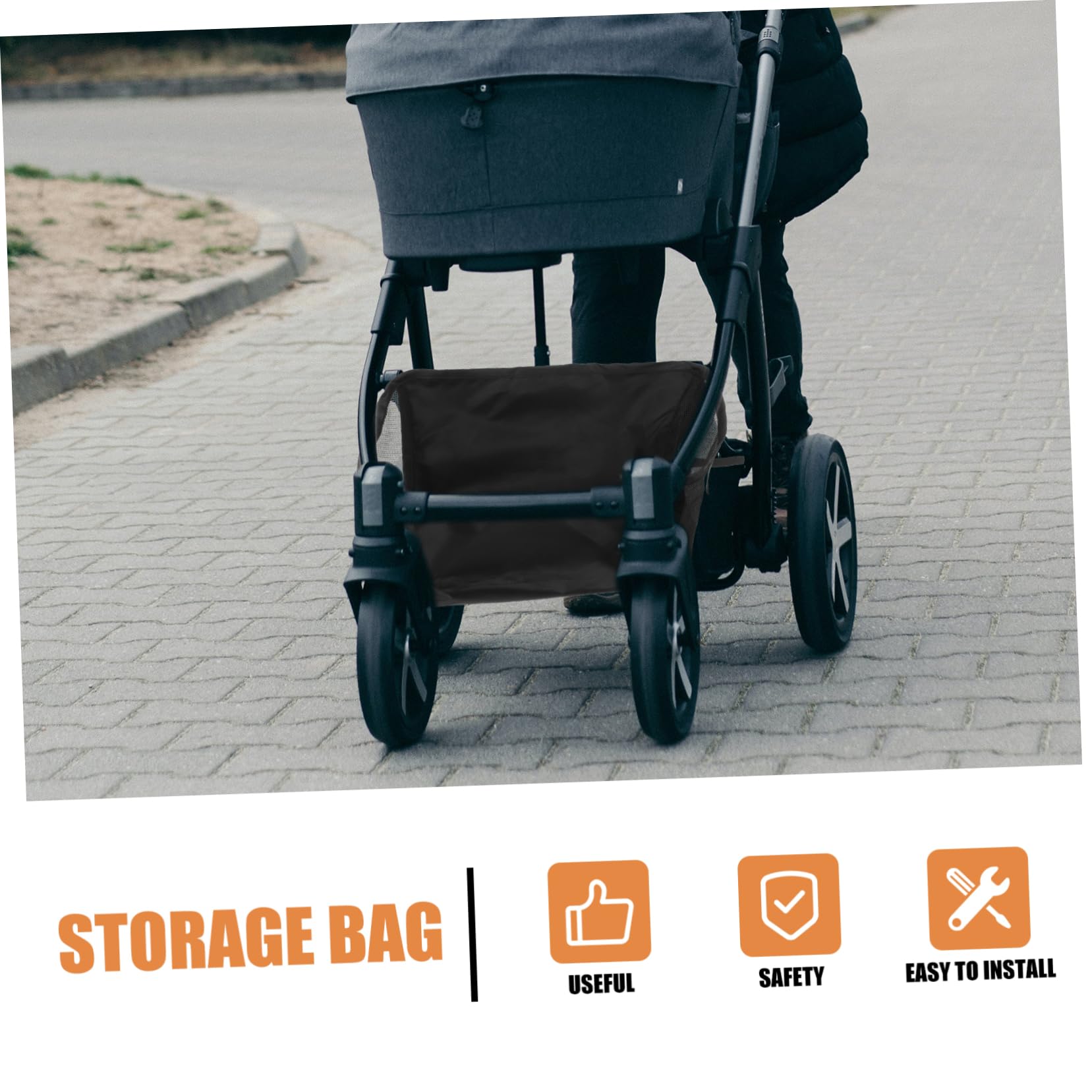 Cestino Portaoggetti Inferiore per Passeggino in Panno Oxford, Borsa Organizer Tasche Multiple per Passeggino e Auto Ragazzo Ragazza