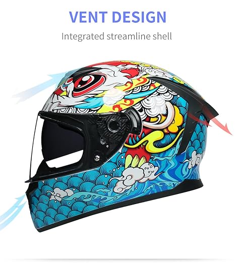 Vintage Full Face Motorcycle Helmet, ECE Approved, Retro Classic Crash Racing Touring Helmet, Scooter Full Face Helmet 6,M57-58CM