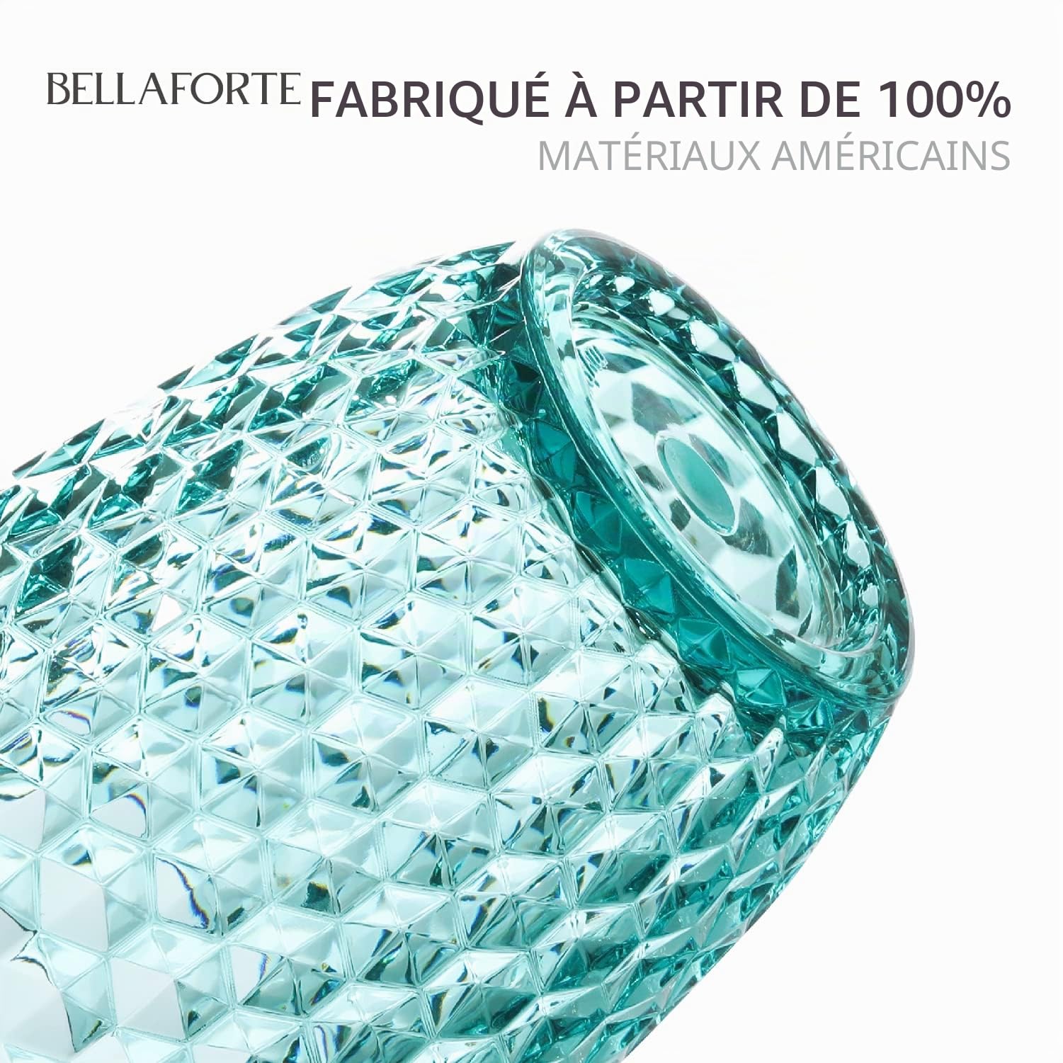 BELLAFORTE Verres incassable en Tritan - Lot de 4 - Contenance de 355ml - Collection Petit Laguna Beach - Lavable au lave-vaisselle - Verres indestructibles - Sans BPA - Couleur Bleu