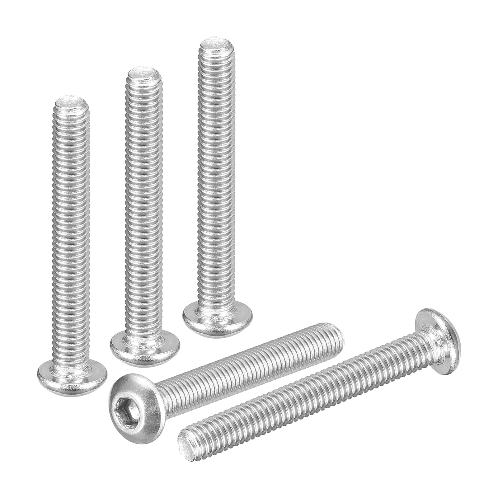 DTGN M3-0.5x18mm Button Head Socket Cap Screws - 120Pack - Good for Road Bicycle, Mountain Bike, Auto, Motorcycle - 304 Stainless Steel Whitewashed - Hex Socket Drive Fasteners — image 1