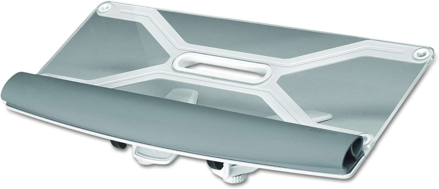 Support Surélevé Pour Clavier Fellowes I-Spire Series – Blanc/gris, Modèle Edge (9384701), Ouvert Mais Neuf