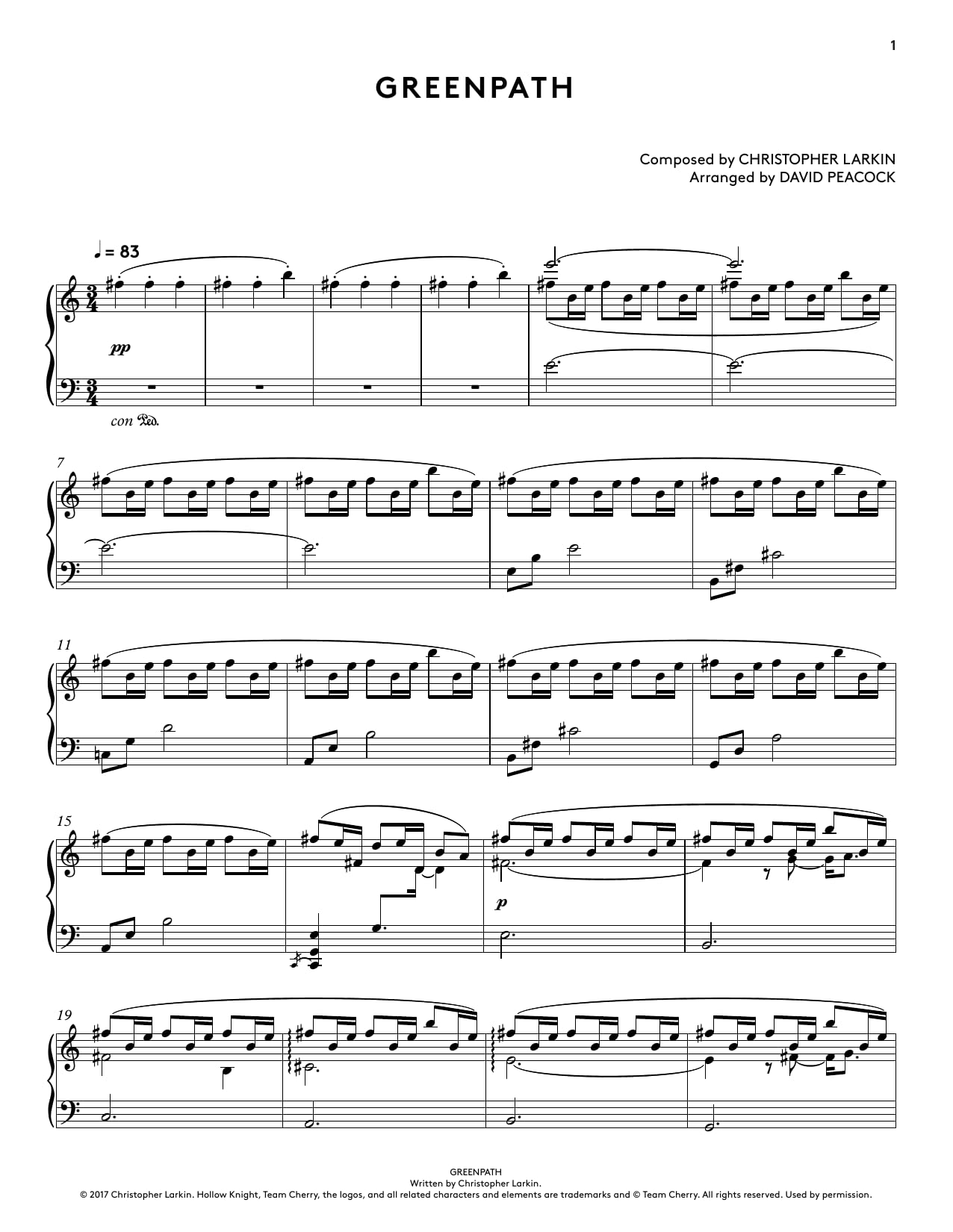 Hollow Knight Piano Collections - Sheet Music from the Game [Perfect Paperback] Christopher Larkin and David Peacock