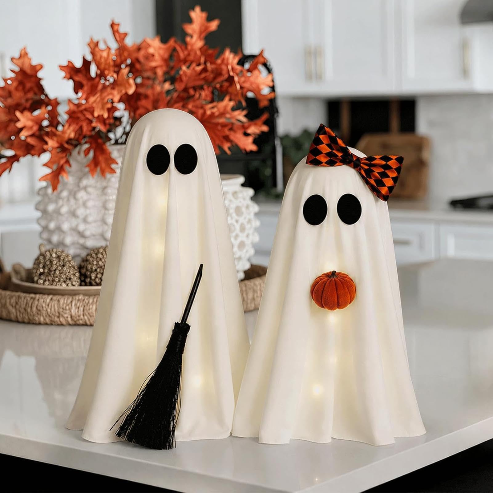 Decorazione per Halloween, spaventosa, carina, divertente decorazione da tavolo a LED