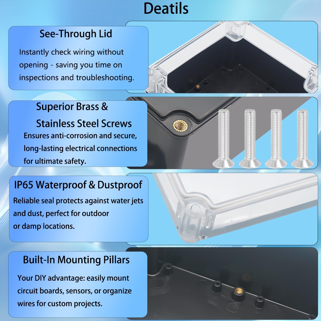 Waterproof Electrical Box - IP65 Outdoor Project Box -4