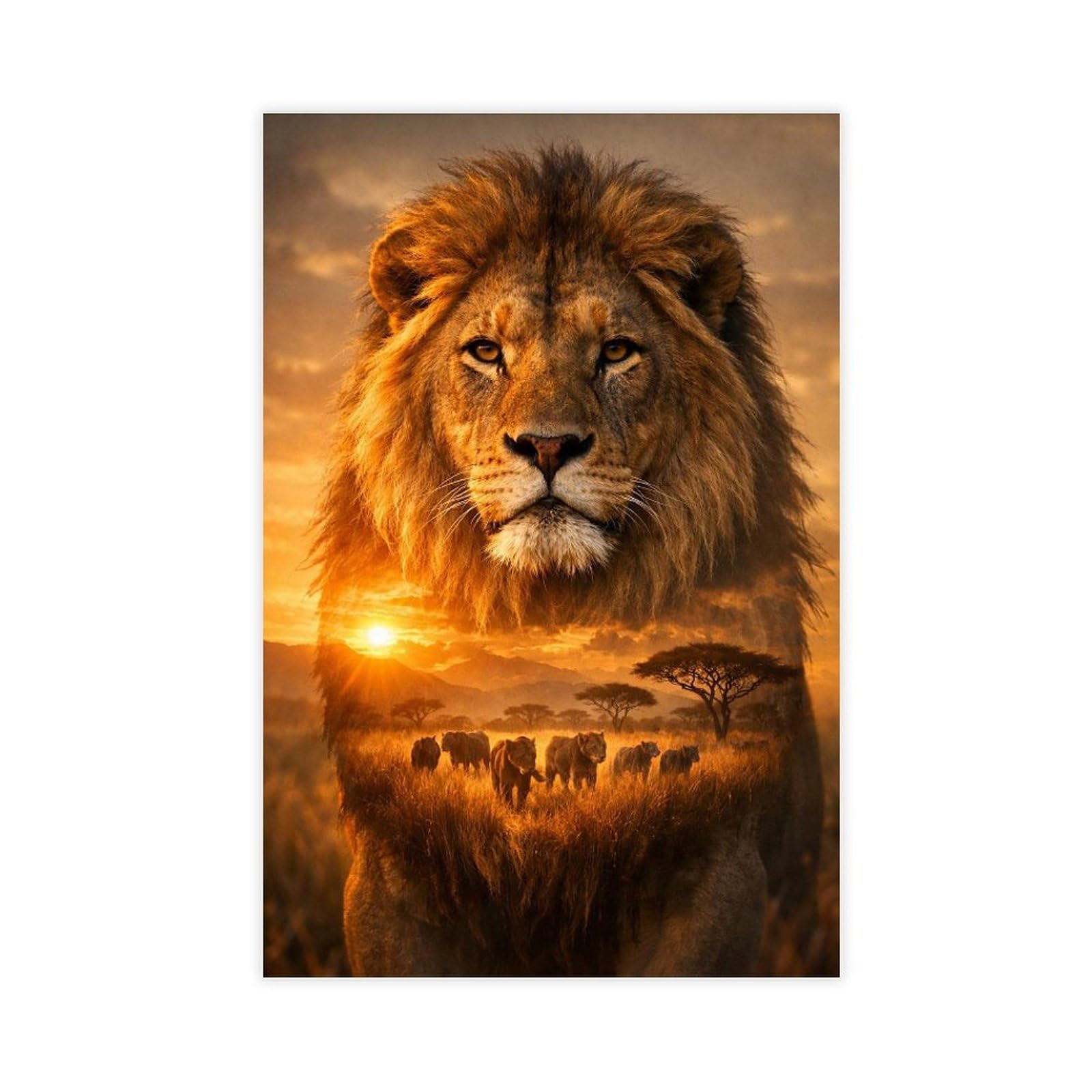 MRYCQ Lion Poster Canvas Poster for Dorm Room Decor Gift