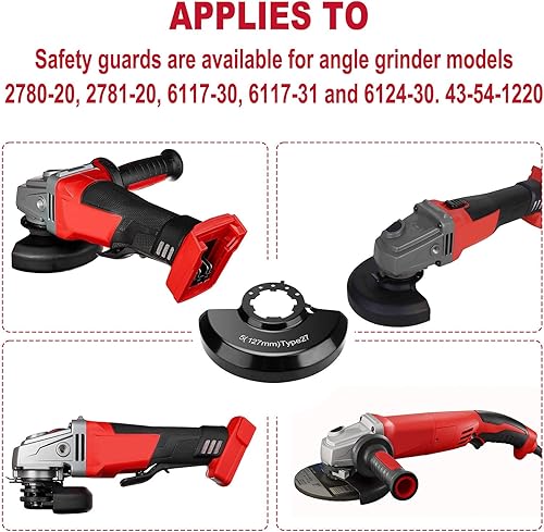 Miniatura 5 de Para amoladora angular Milwaukee 43-54-1220 5" Tipo 27 Protector de cuchilla de rueda 2780-20, 2781-20, 6117-30, 6117-31, 6124-30