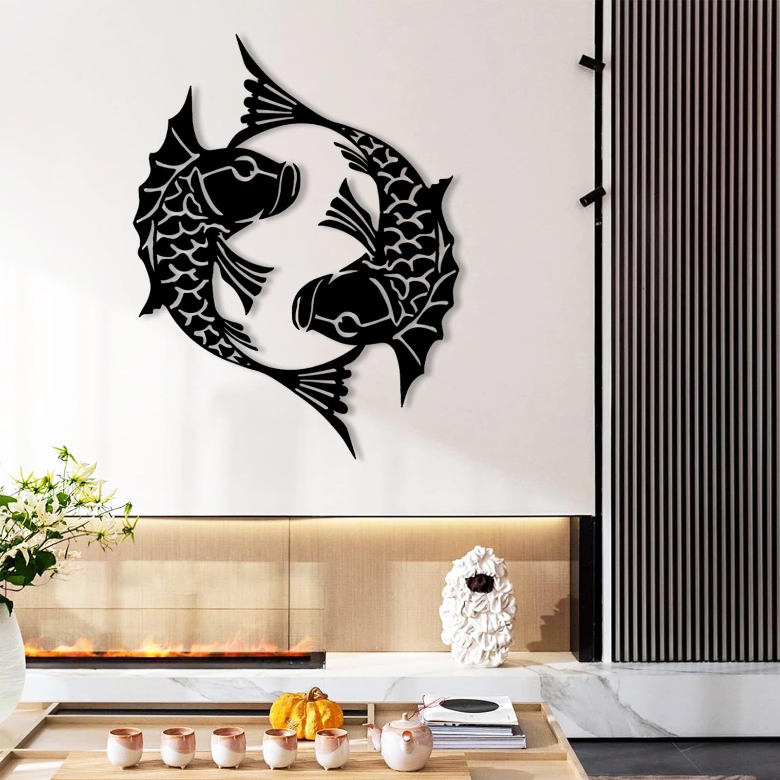 Amazon.com: Metal Wall Decor - Yin Yang Metal Wall Art, Koi