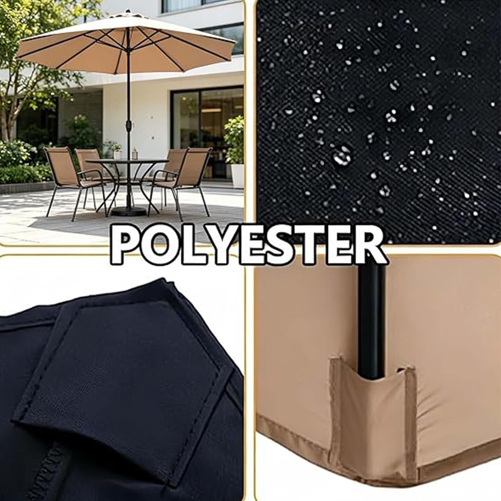 Toile Remplacement de Parasol | Toile Imperméable 8 Baleines Pour Parasol Déporté 3,35 M | Housse Pour Ombrelle Terrasse | Extérieur Jardin Barbecue Parcs Camping Pique-nique Baie Sports Été