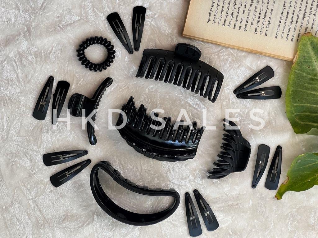 hkdSALES Multi Color Imported Acrylic unbreakable Material Butterfly Hair Clips For Women (Pack of 18 Pc, Multi Colour) | Hair Clutchers 18 pis