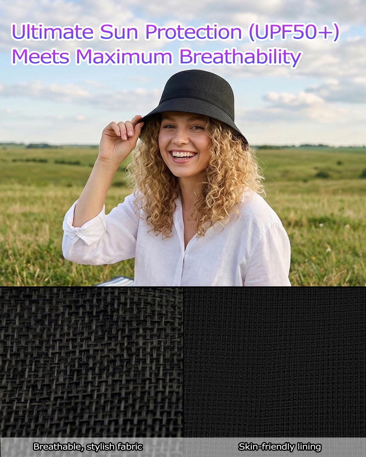 Feng Shui， Chapeaux Seau L/XL/XXL pour Grosses têtes, Chapeaux de Soleil d'été en Faux Lin, Chapeaux de pêche de Voyage de Protection Solaire