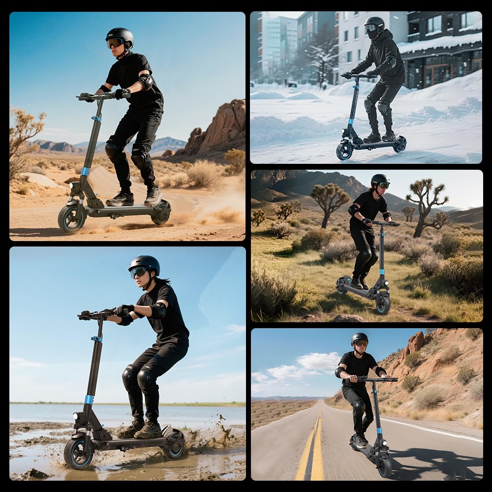 CYBIC Trottinette Électrique Adulte 500W - 25km/h Autonomie 40KM | Batterie 48V 10Ah, Pneus 10", Double Suspension Avant/Arrière, Frein Tambour+Élec, Phare LED, Charge 120KG