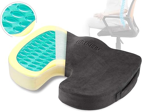 Vista 2 de foverhom Cojín de asiento de gel para sentarse de forma prolongada, cojín de silla de oficina para aliviar el dolor de coxis, antideslizante