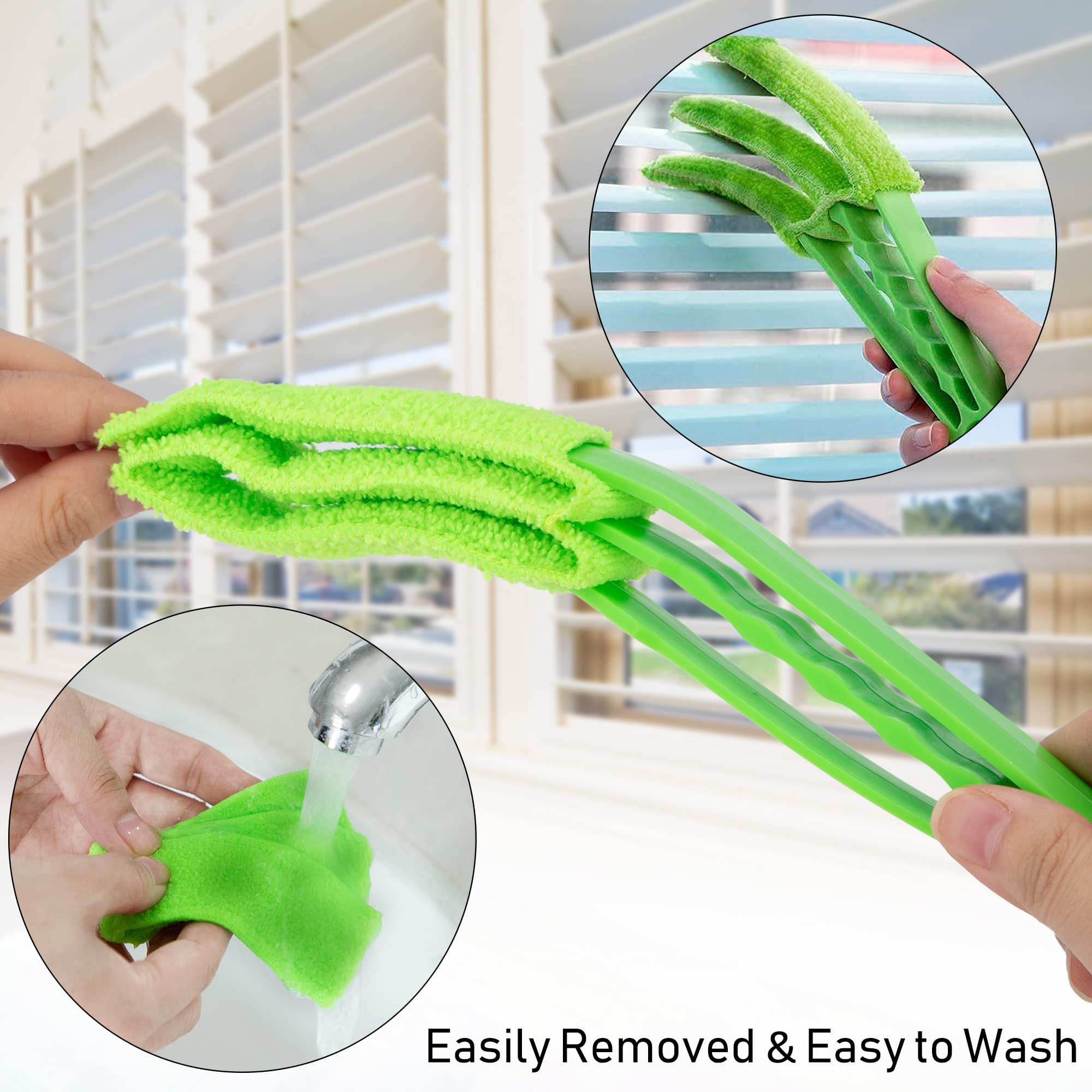 Brosse Duster pour stores avec 5 manchons en microfibre - Outils de