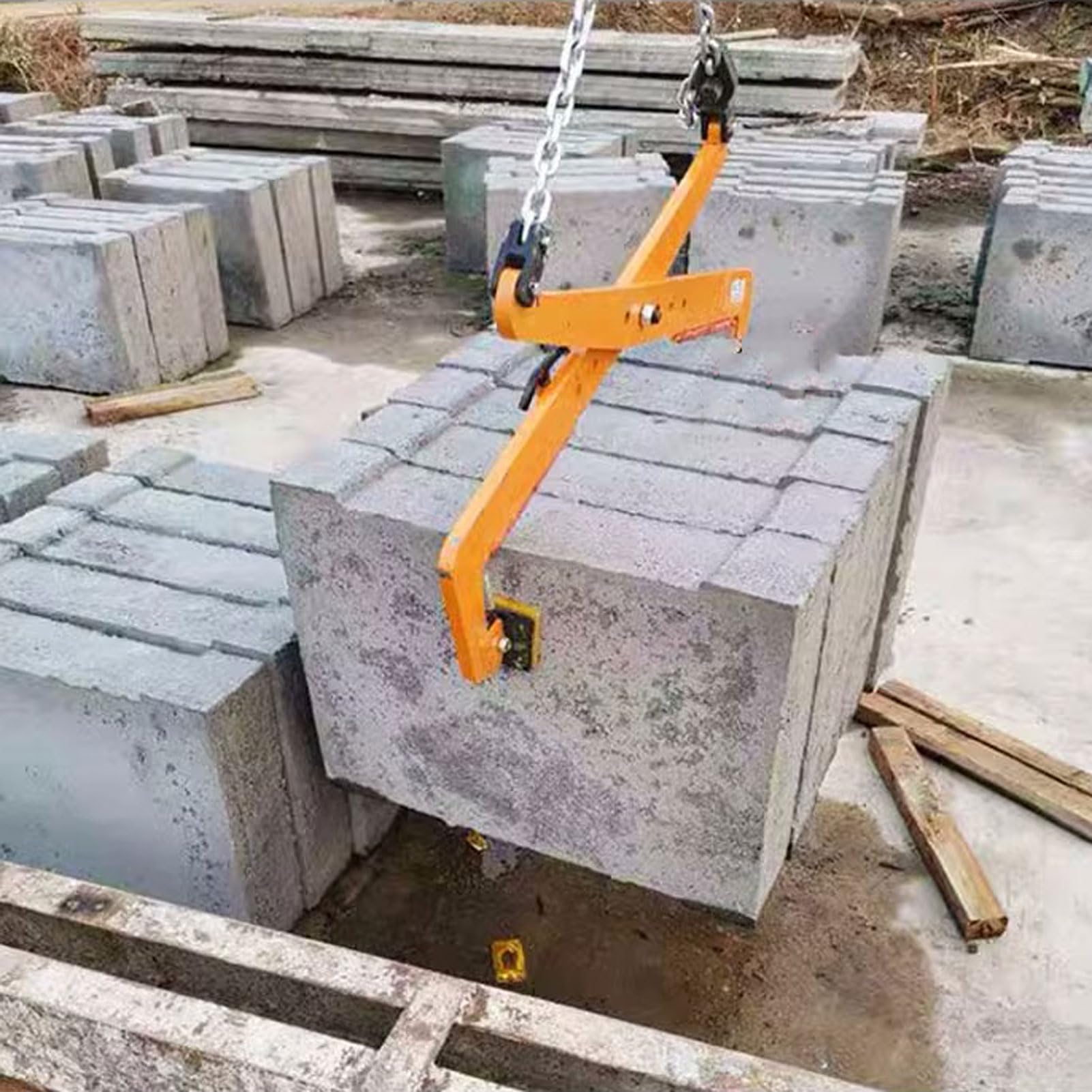 Wysokowydajny zacisk do płyt pionowych – uniwersalne szczypce do podnoszenia płyt granitowych, typ ogniwa łańcucha, do podnoszenia w fabryce i do przemieszczania kamieni, pojemność 150 cm – trwałe i