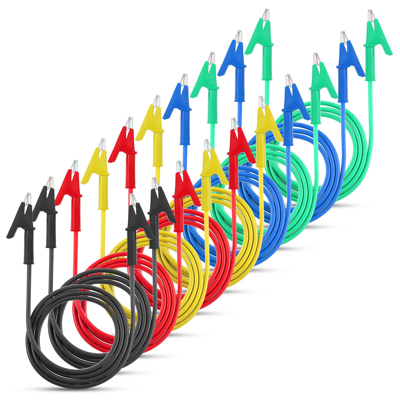 10 Pcs 14 Gauge Jumper Wires with Alligator Clips, 3.3 Ft Dual Ended