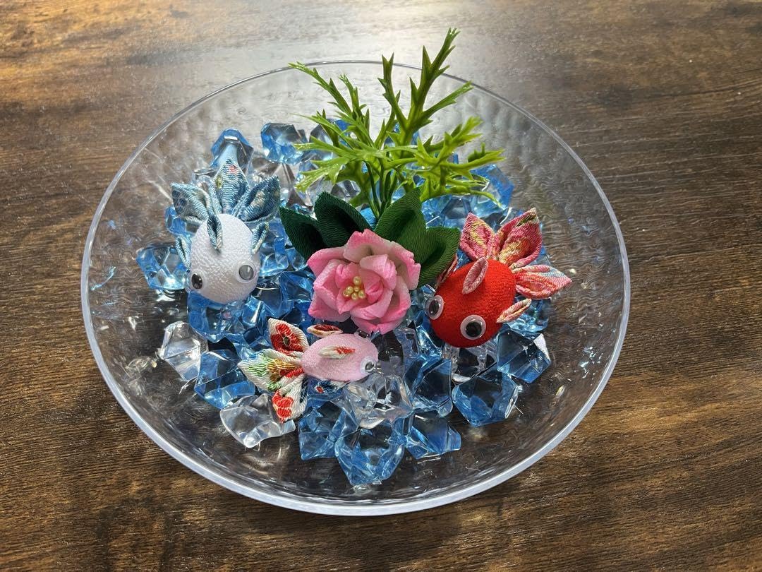 金魚と蓮の花の置物 Amazon.co.jp: 夏飾り 金魚 蓮の花 置物 : ホーム＆キッチン