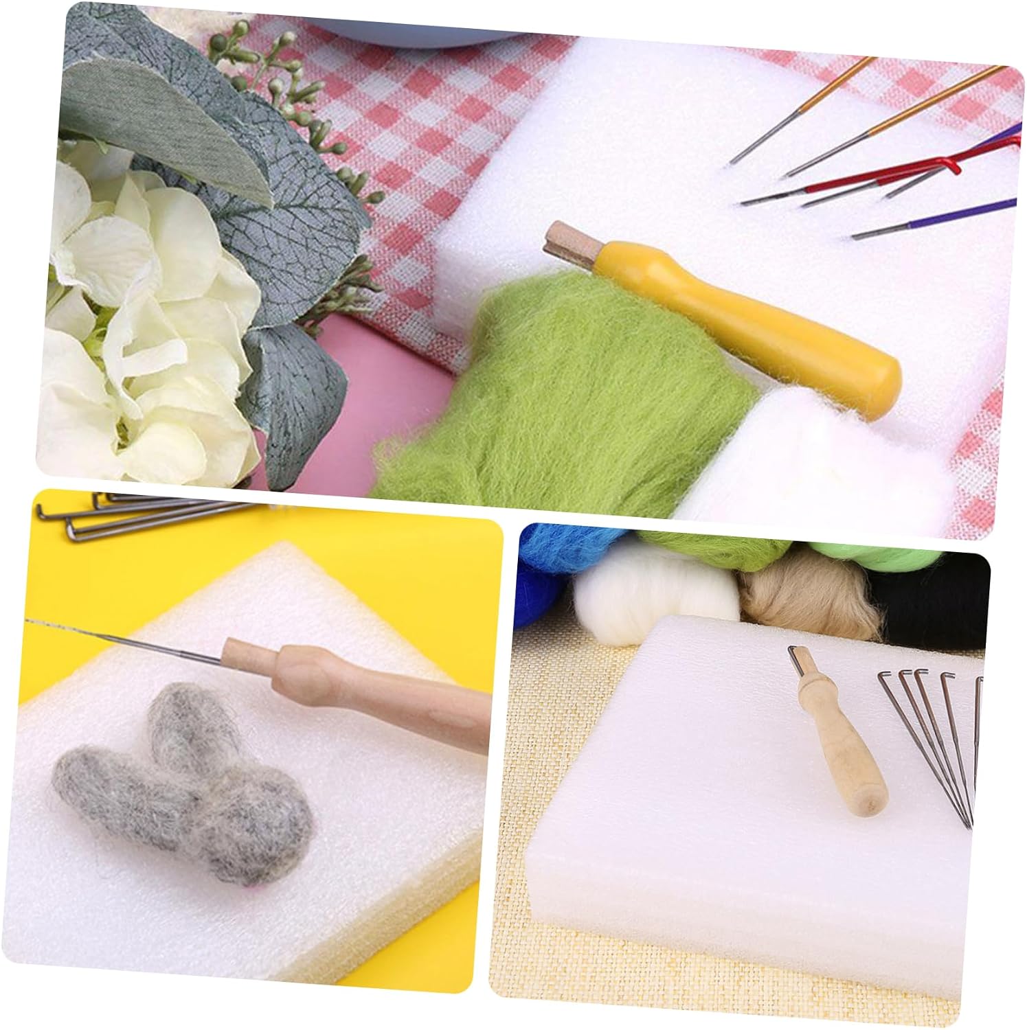 Anneome 30pcs Needle Felting Cushion Wool Felt Mat for Crafting Portable Pads for Projects for Beginners and Advanced