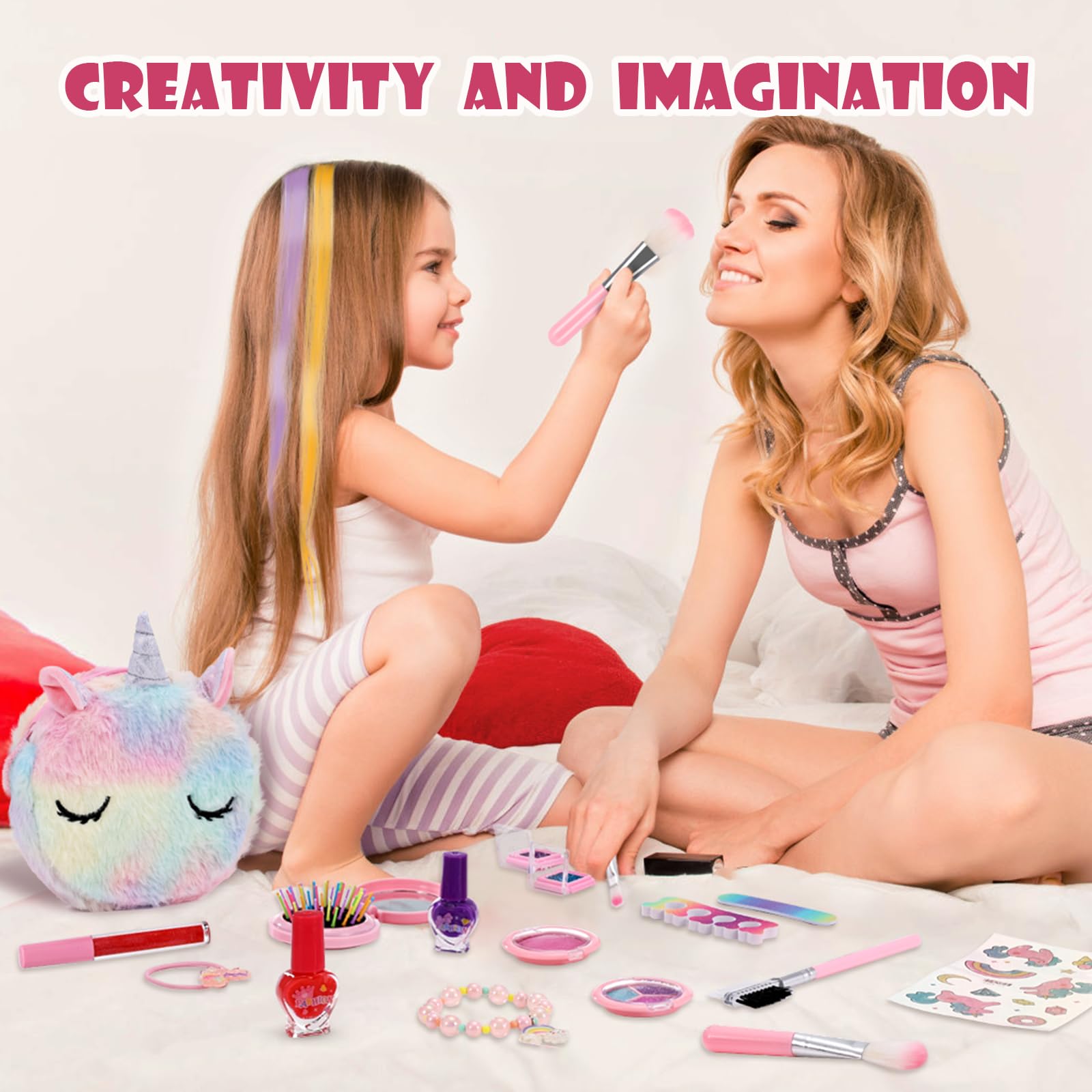 Maquillaje para Niñas, Anpro Kit de Maquillaje Niñas, Juego de Maquillaje para Niños Maquillaje Lavable y Seguro para Niñas, Juguete de Maquillajepara cumpleaños 3 4 5 6 7 8 9 10 Años — view 7