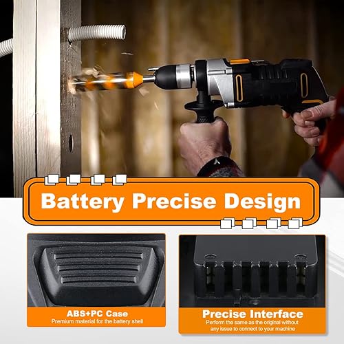 Miniatura 3 de VINIDA Paquete de 2 baterías de repuesto de 20 V y 3.0 Ah para batería Worx de 20 V Max WA3520 Batería de litio WA3525 WG151s WG155s WG251s WG255s