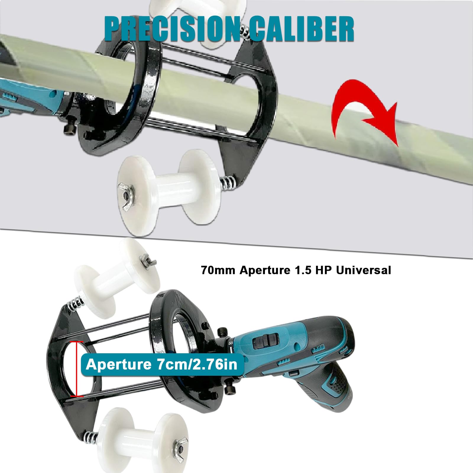 Avvolgitrice per nastri, portatile, 20 m/min, altezza/spaziatura regolabile (1,99-3,9 pollici), diametro massimo 7 cm, include 2 batterie da 12 V e 5 rotoli di nastro