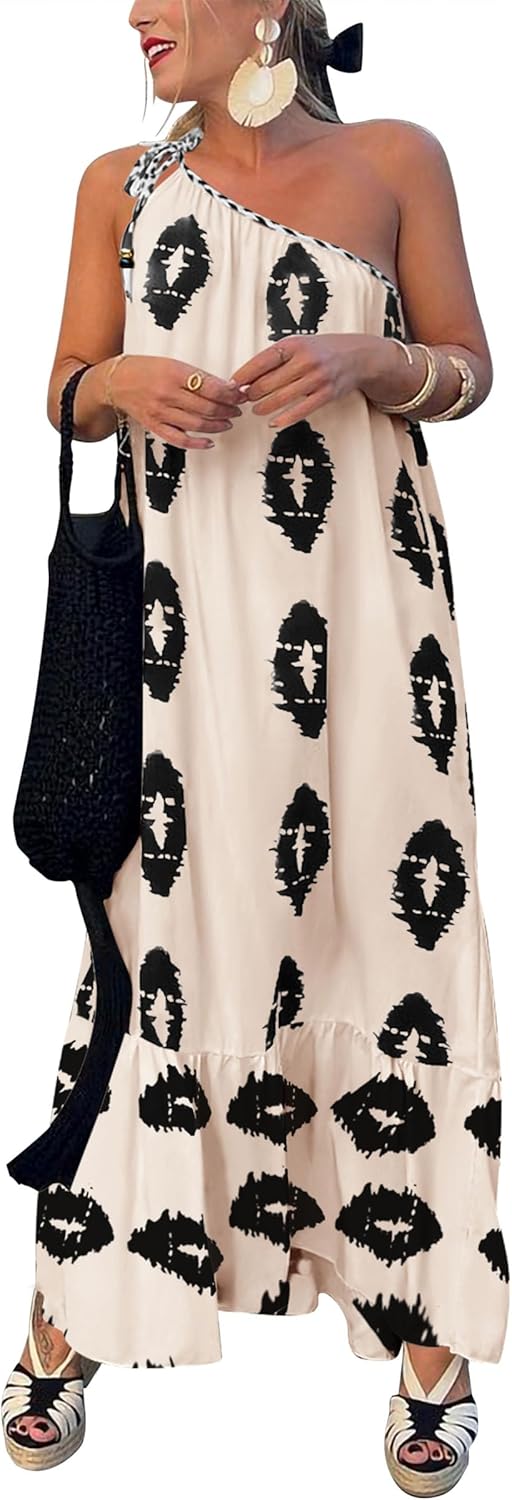 Long flowy printed maxi dress perfect for summer vacation beach