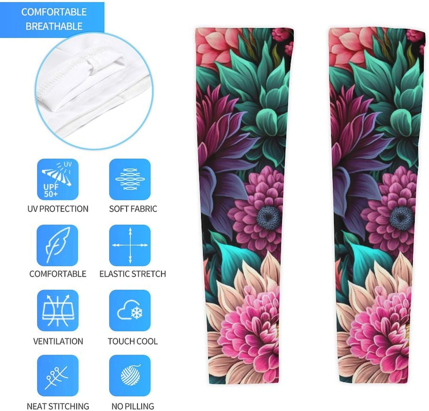 Marble Sports Compression Arm Sleeves for Men & Women - Youth Arm Sleeve Baseball Volleyball Sleeves & Basketball Sleeve