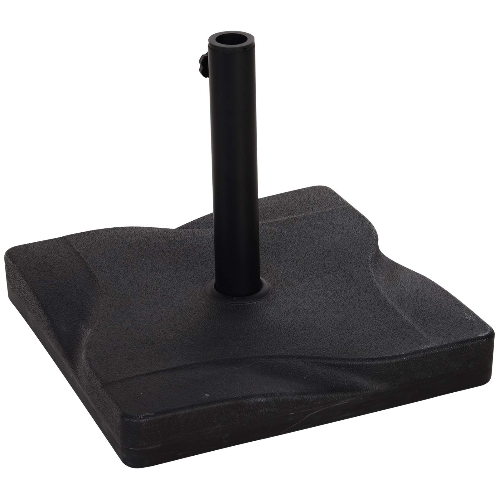Outsunny Pied de parasol base de lestage parasol carré dim. 41,5L x 41,5I x 33H cm poids net 20 Kg ciment HDPE noir