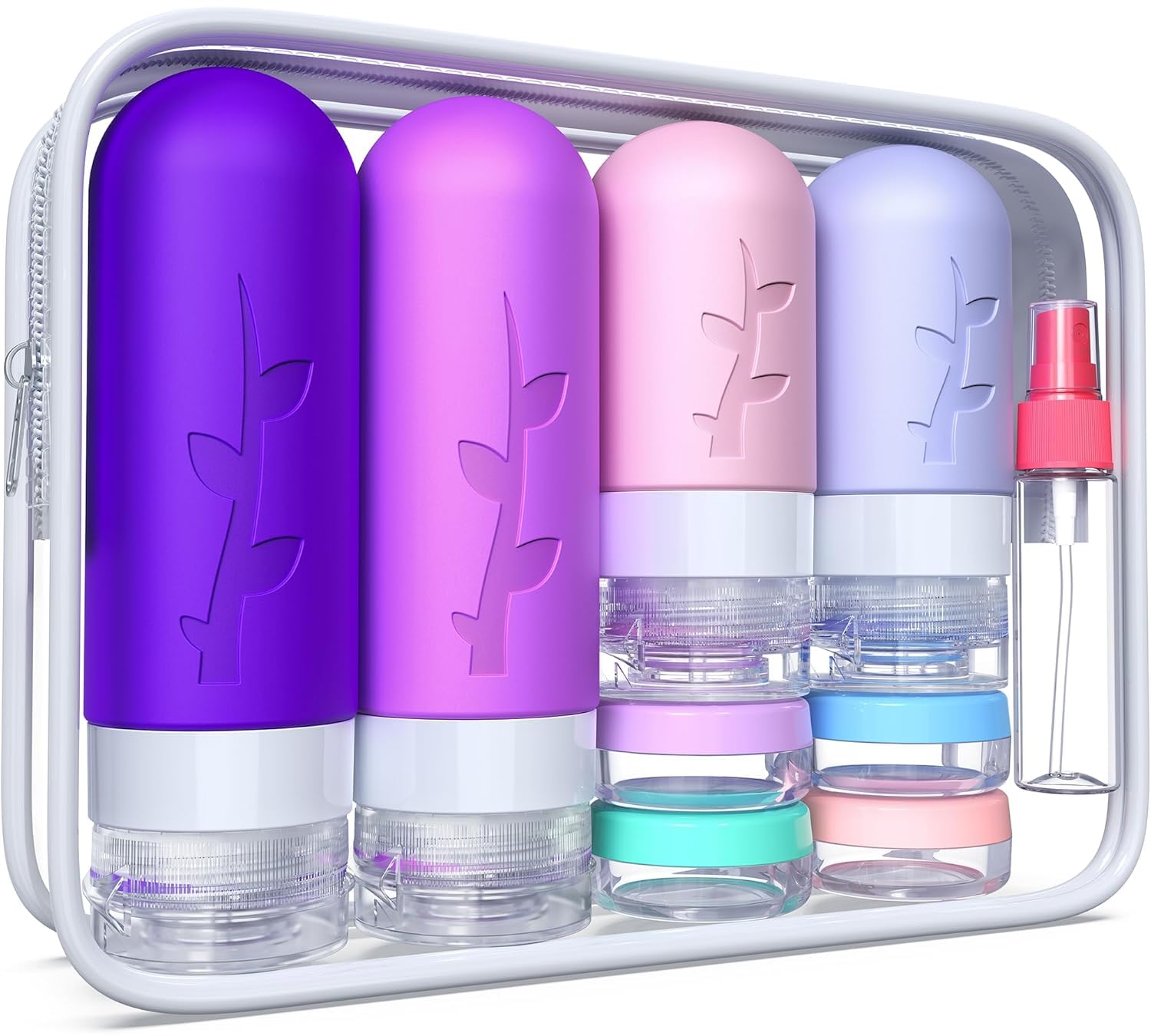 18 Pcs Travel Bottles for Toiletries, Silicone Travel Size Toiletries of Travel Containers Set, Refillable & Leakproof Travel Bottles Kit with TSA Approved Travel Size Bottles, Multicolor-image-35