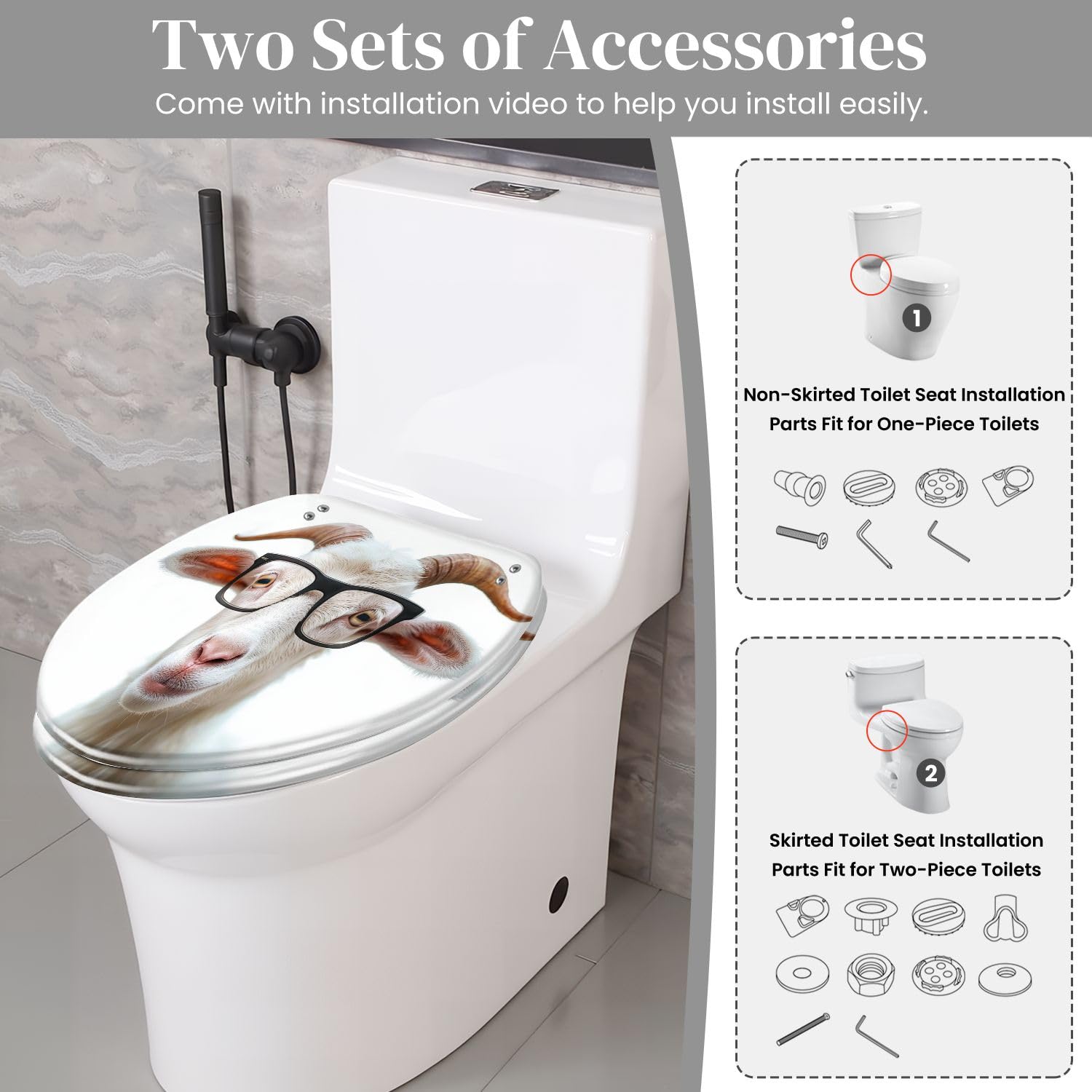 Sedile WC allungato per bagno