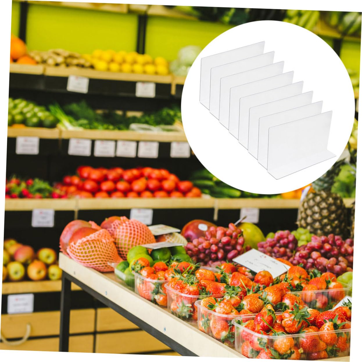 HEALLILY 8Pcs Clear Plastic Closet Shelf Dividers Shelf Separators for Closet Organization Easy to Install Shaped Dividers for Neat Storage and Item Classification
