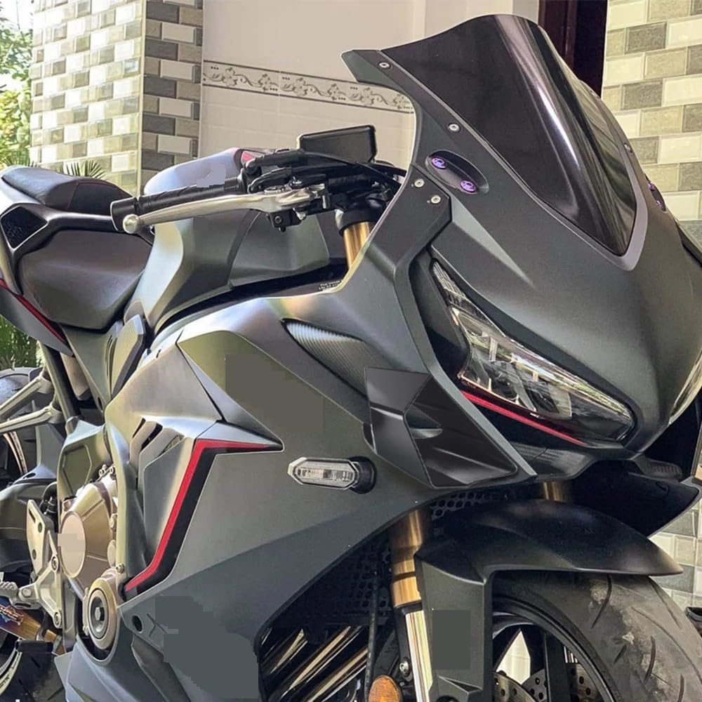 Aerodinamica per Moto Per CBR650R CBR 650R 2019-2023 Kit spoiler anteriore | Kit di protezioni Per la copertura guscio 'ala aerodinamica delle alette della carenatura anteriore(Carbon Pattern)