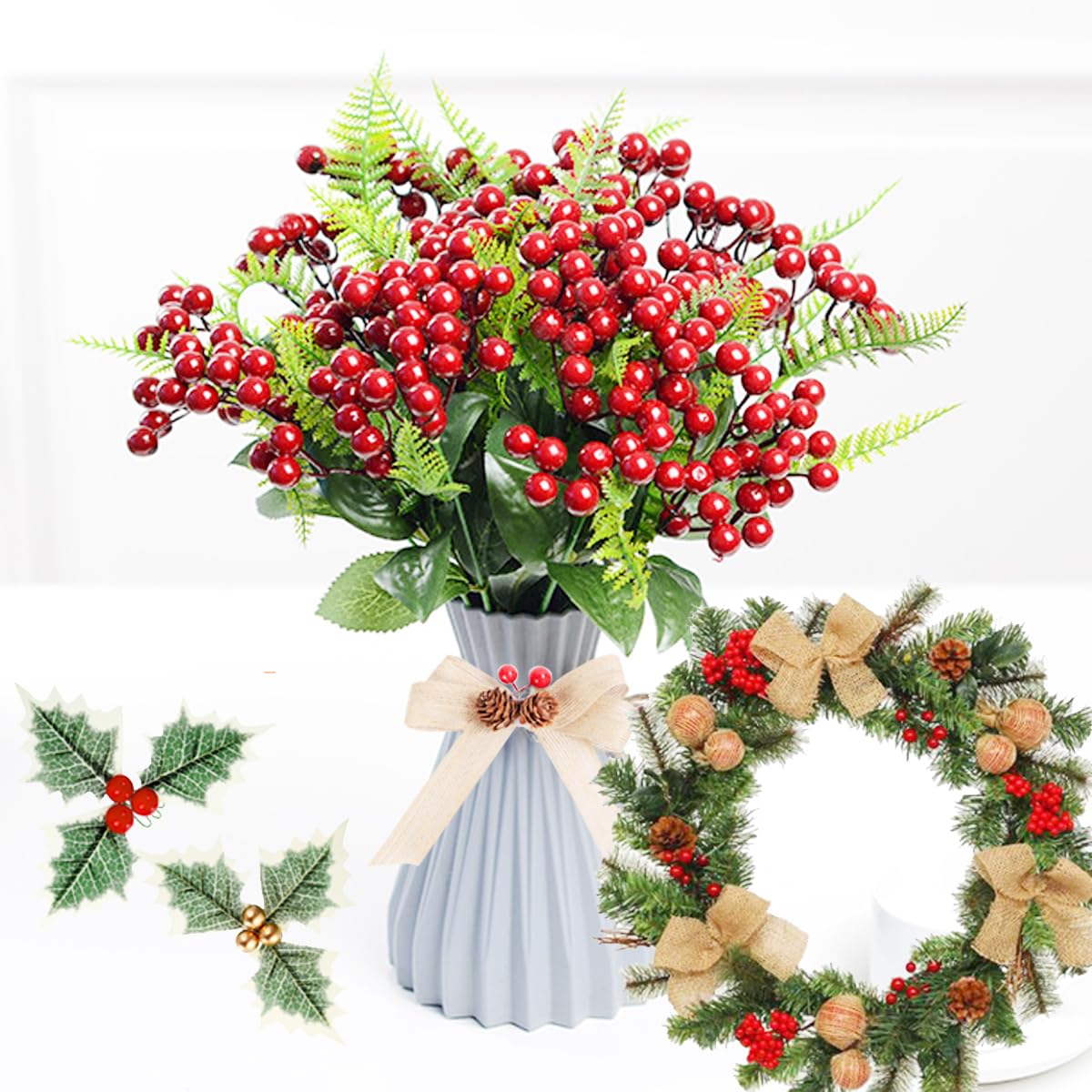 Wreath Making Kit China Artificial Red Berries Suppliers Factory - Discount  Artificial Red Berries Wholesale Red Christmas Decorations, image size:1200x1200