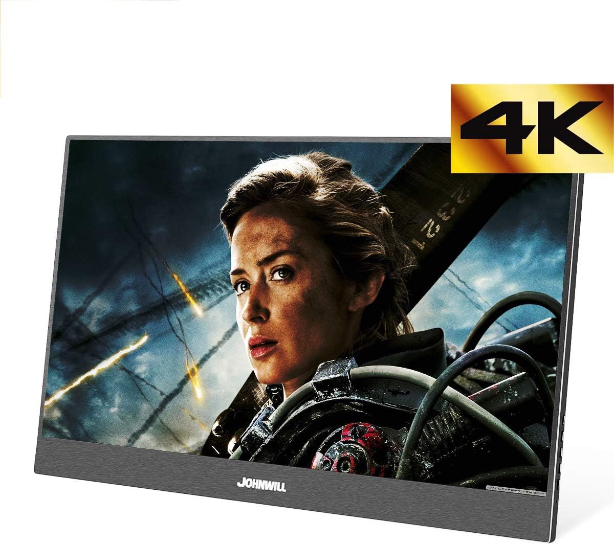 15.6 inch Portable Monitor 4K screen FHD 3840 x 2160 IPS LCD Monitor with HDMI Input,Built-in Speaker,Gaming Monitor for Raspberry Pi PS3/PS4/Xbox,JOHNWILL