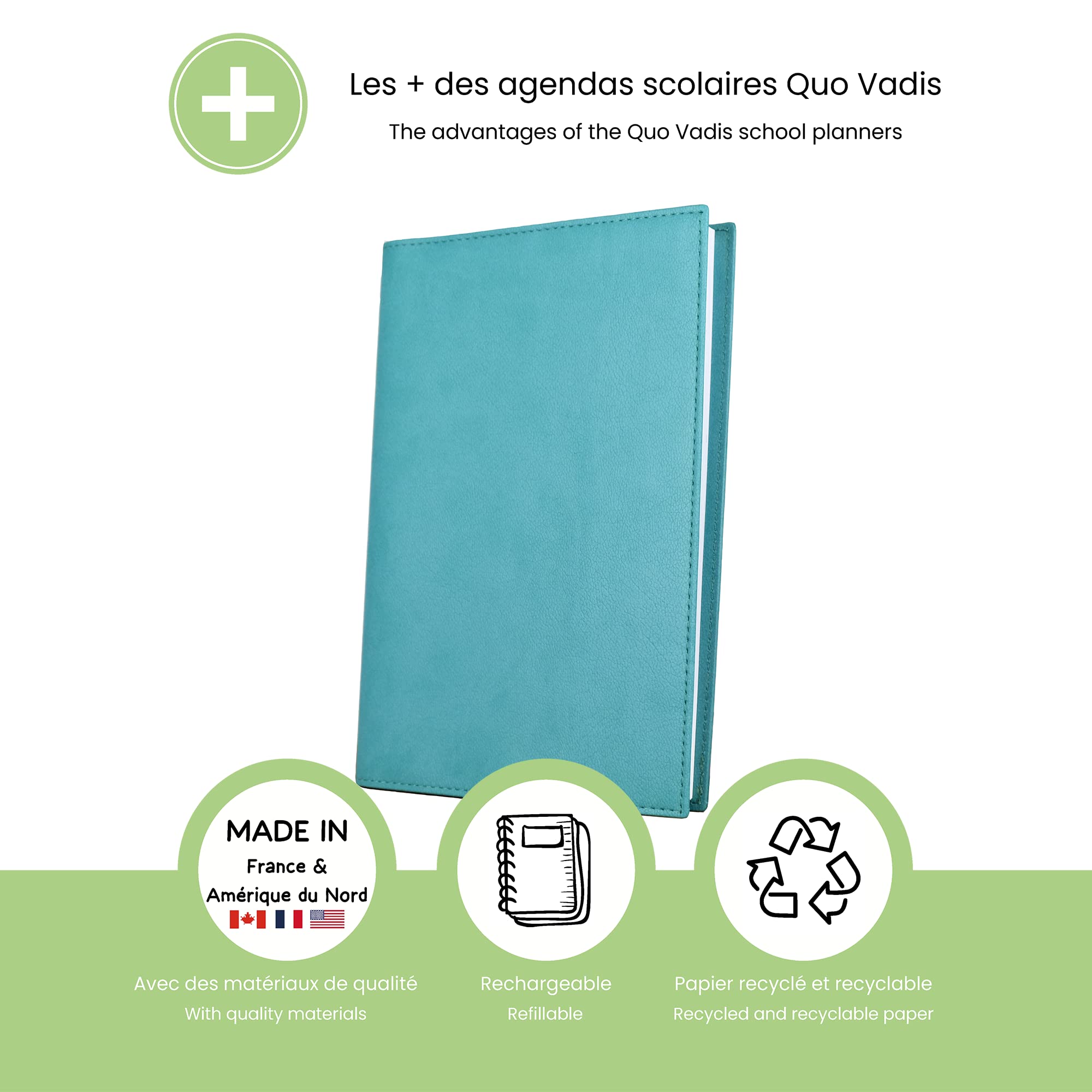 Quo Vadis Club EUREQUART Agenda Civil Semainier 24x30cm Rouge Année - View #9