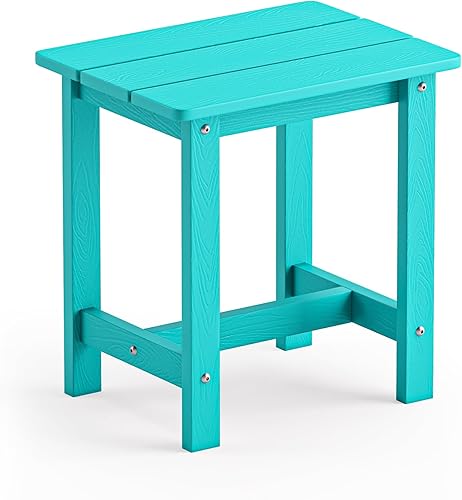 LUE BONA HDPS - Mesa auxiliar para exteriores, pequeña para exteriores, mesa auxiliar Adirondack, mesa auxiliar exterior para patio, porche,