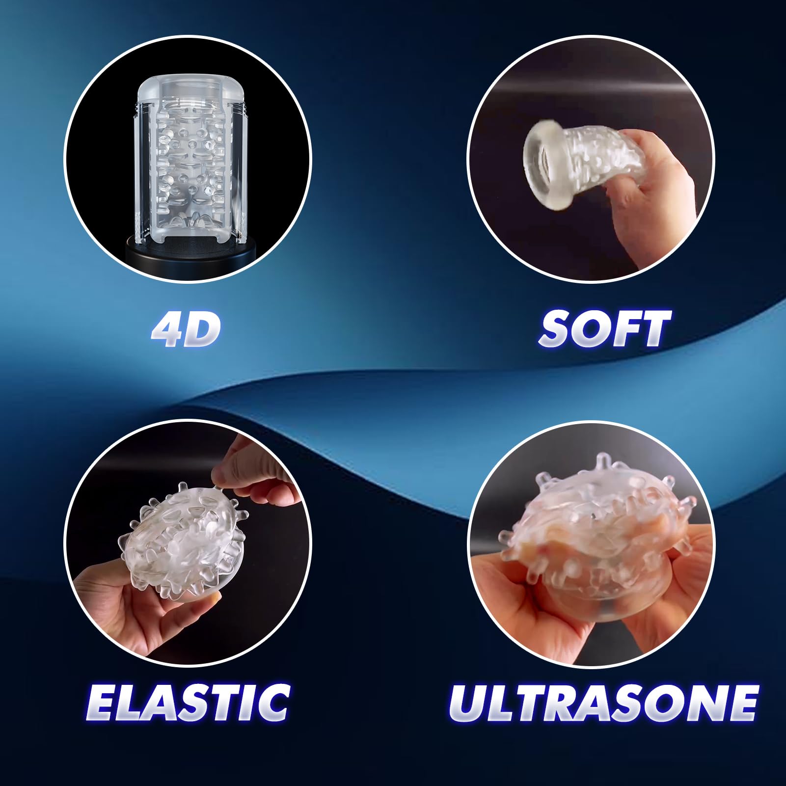 Masturvatore per Uomo, Sex Toys Uomo con 450 Vibrazioni al Minuto, 4D Tunnel Testurizzato, 6 Voci Realistiche, 7 Frequenze, 90 Minuti di Lavoro, Confezione Discreta, Massaggiatore Portatile