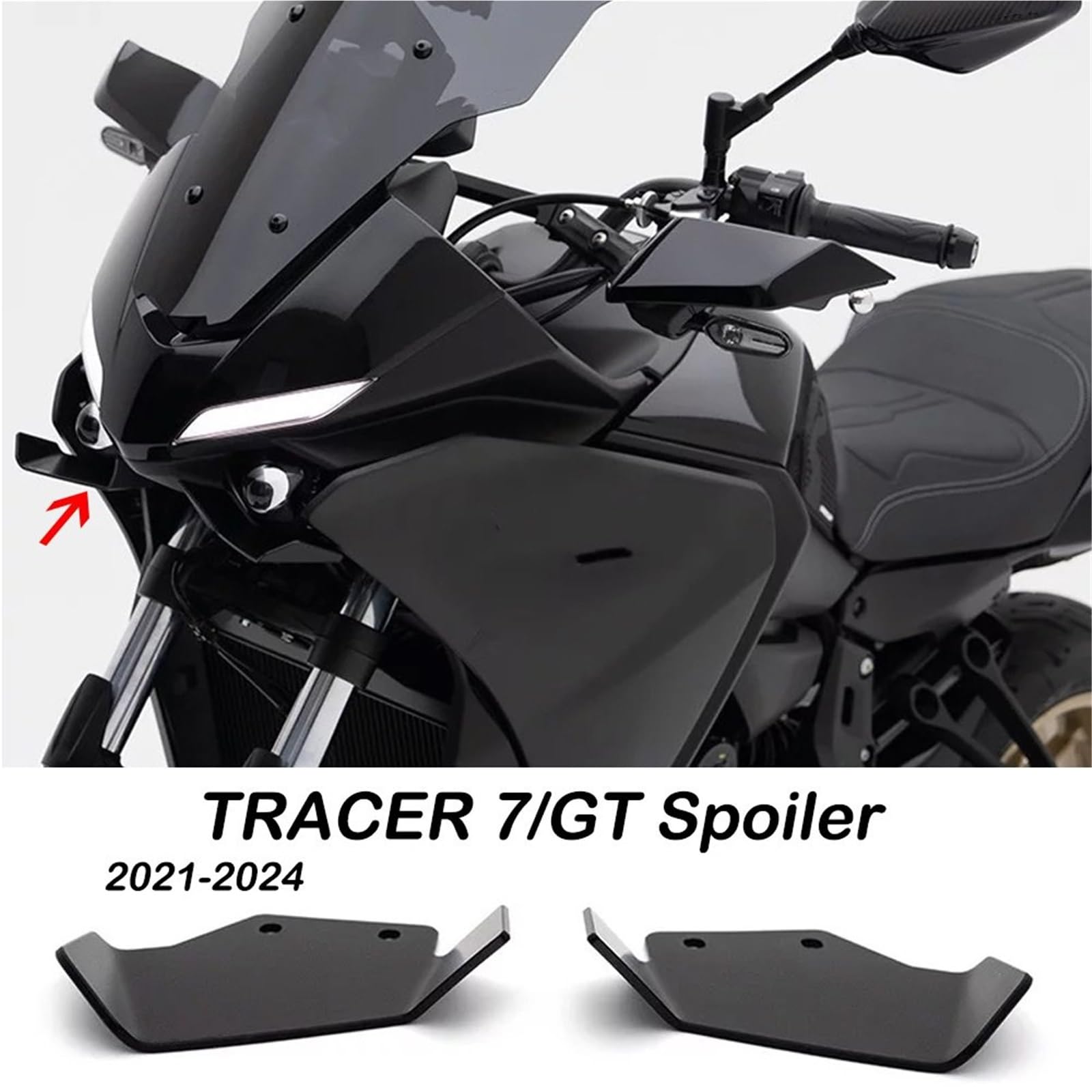 Ochraniacz spoilera Pasuje do Yamaha 7GT 2021-2025 Pokrywa rozszerzenia Winglet Fairing Spoiler Tracer 7 Akcesoria Aluminiowy spoiler