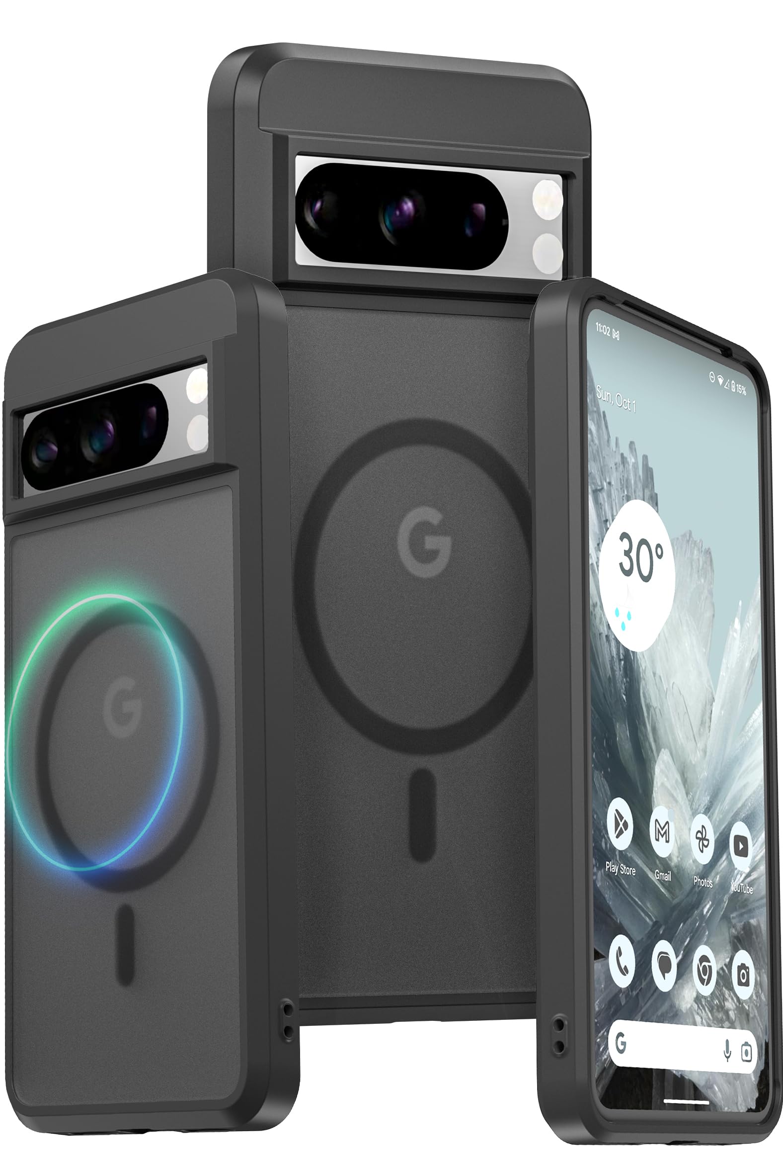 LONLI Custodia Per Google Pixel 8 | Ultra Trasparente Con Magneti Magsafe | Protezione Cadute 3 Metri